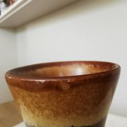 Vintage KIL Ceramic Vase: Red & Brown Lava Glaze, 1970s Yugoslavia