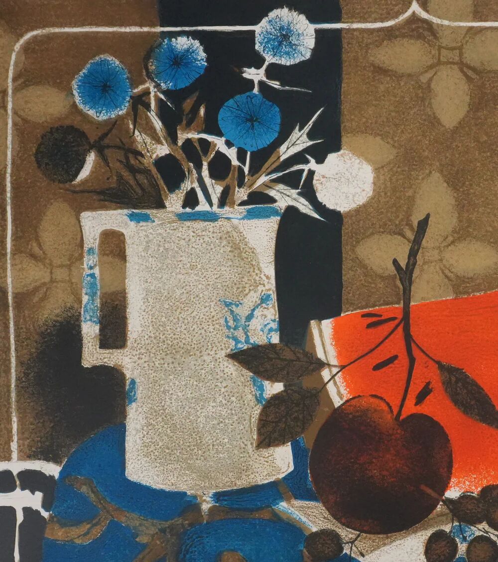 Yves Ganne: The White Pitcher and the Watermelon, original signed lithograph