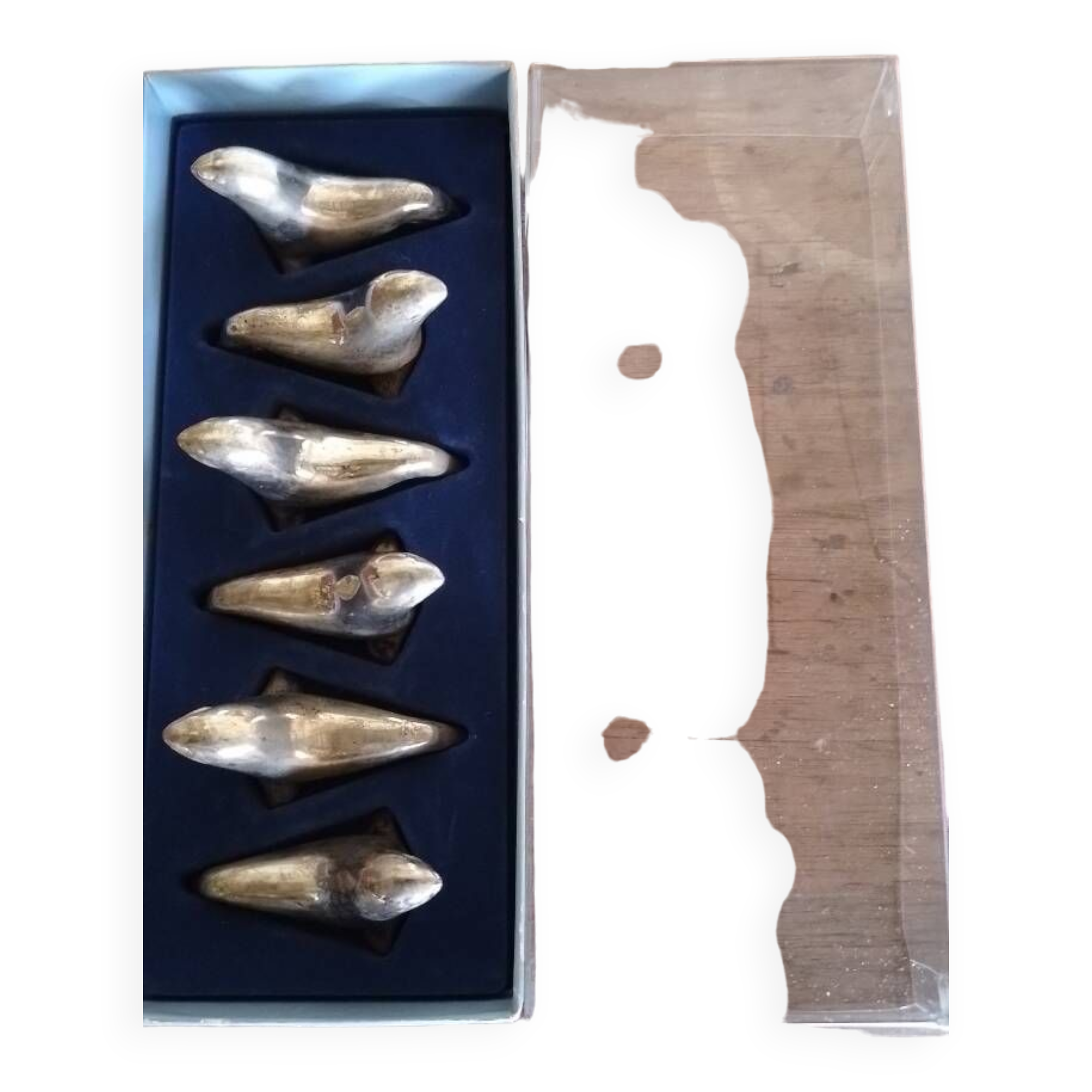 Vintage silver metal seal knife holder