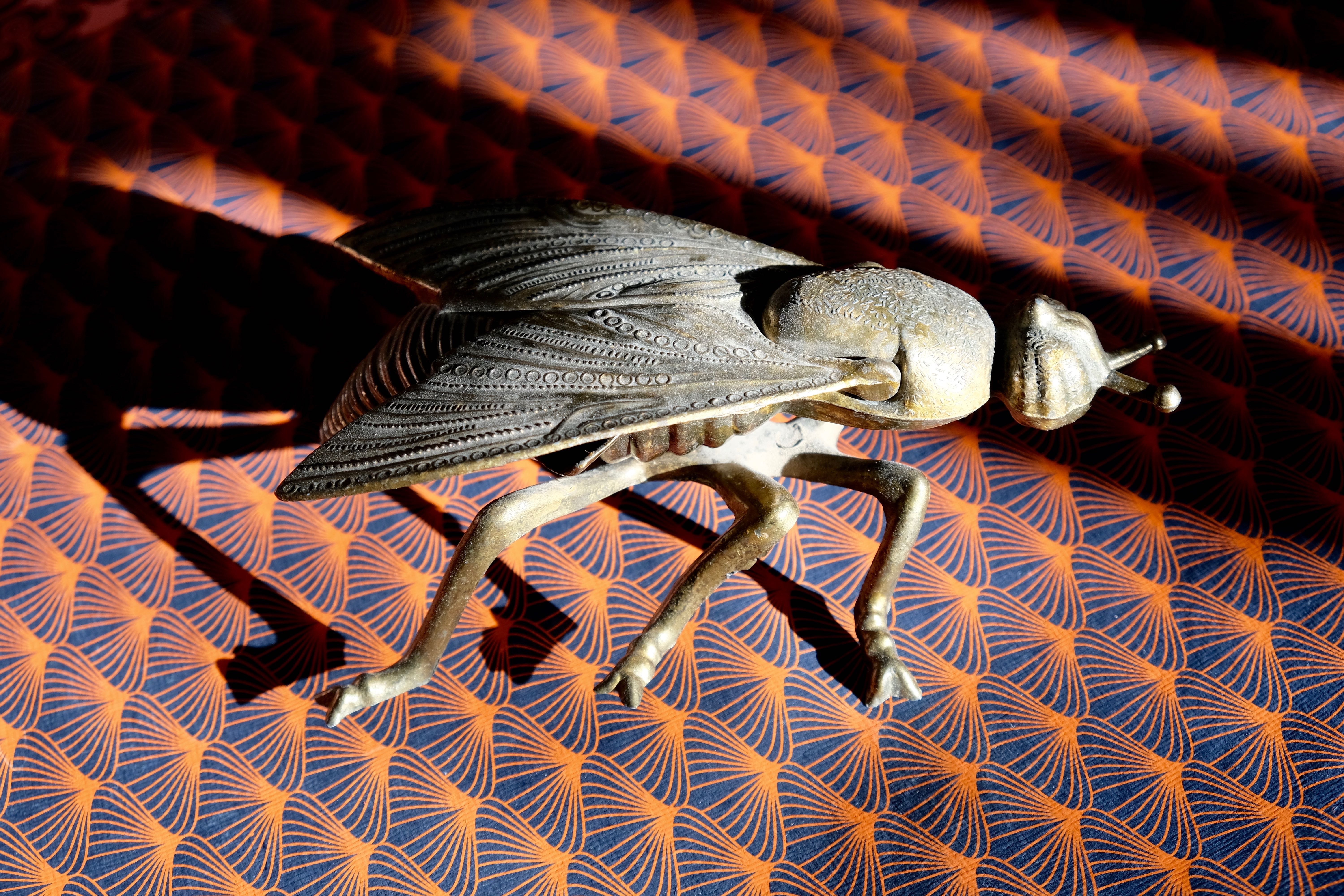 Vintage brass fly ashtray 1970