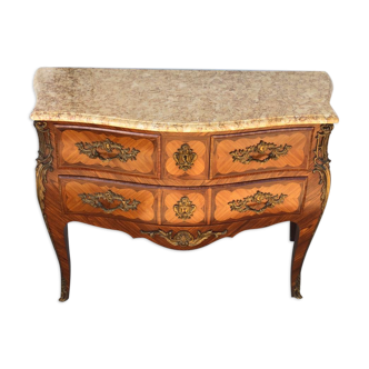 Louis XV style chest of drawers with marble top