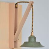 Green lamp and wooden support