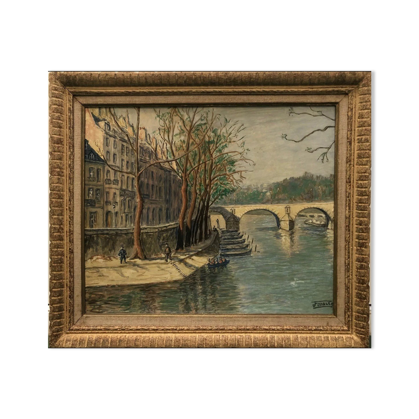 Tableau peinture Paris Ile St Louis XXe