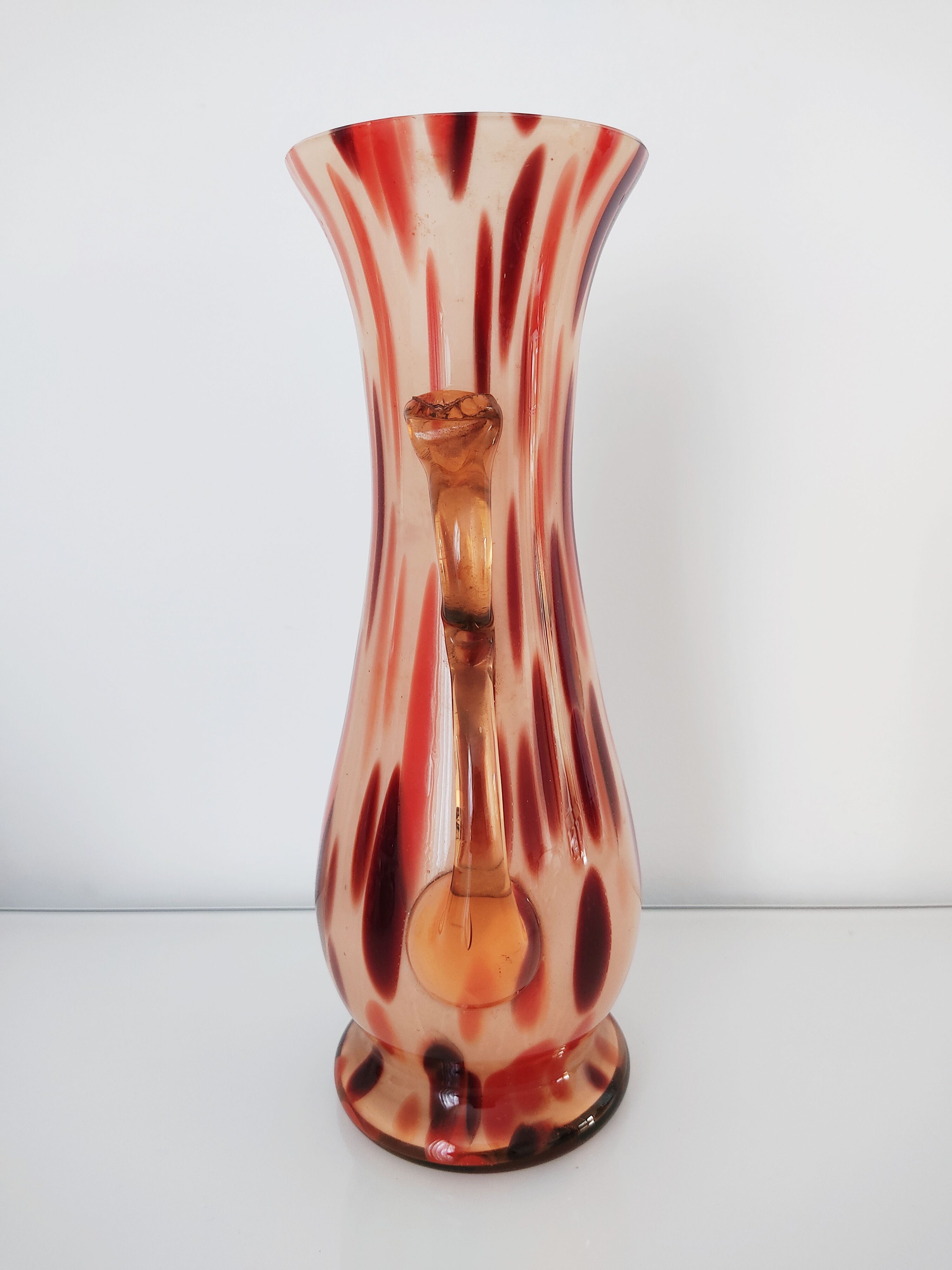 Vase verre tacheté verrerie de Scailmont début 20e