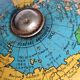 Globe earth "Taride" of the 60s in metal on tripod base, 20 cm