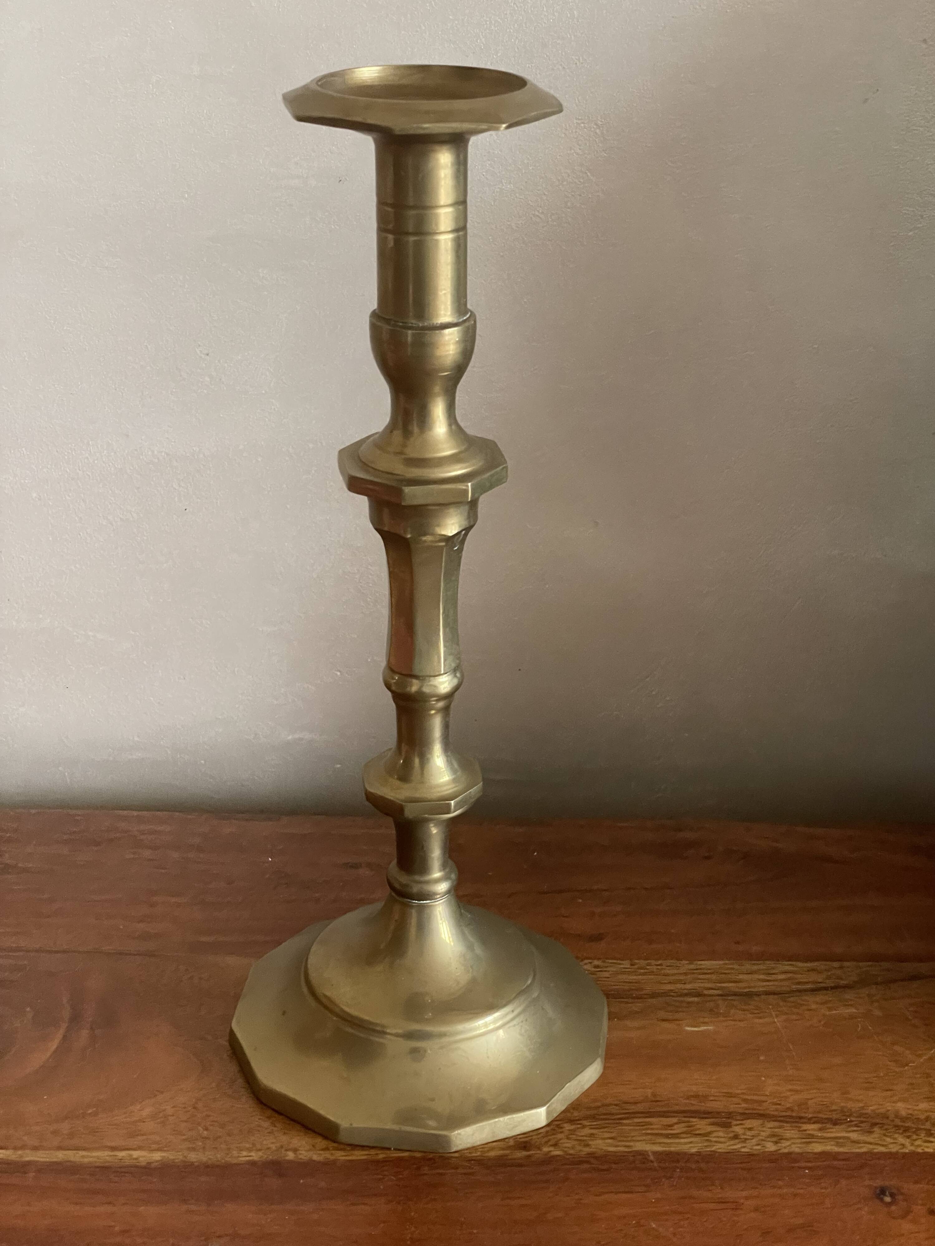 Large brass candle holder