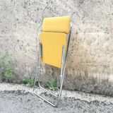 Yellow velvet folding chair