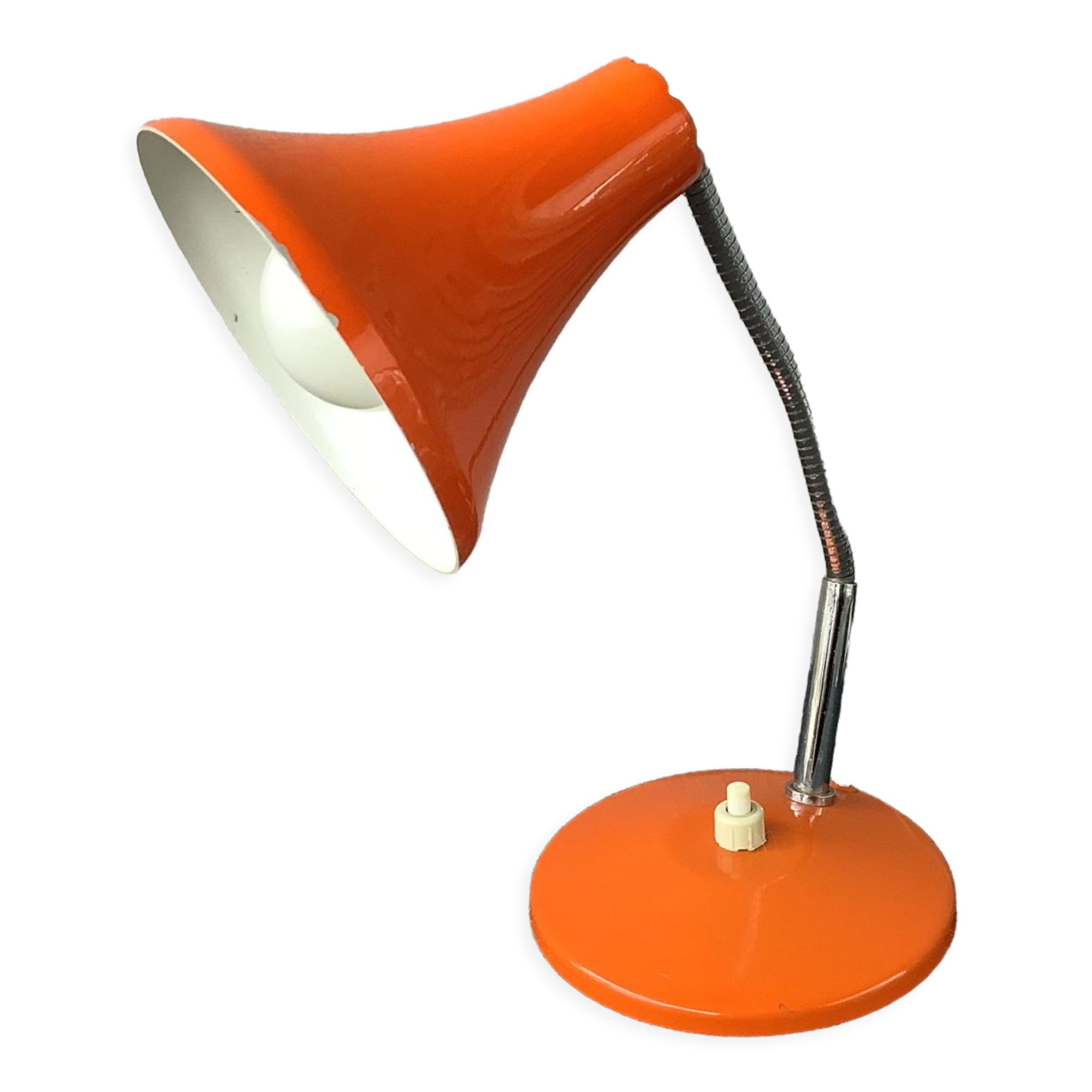 Desk or wall lamp metal orange vintage 60/70