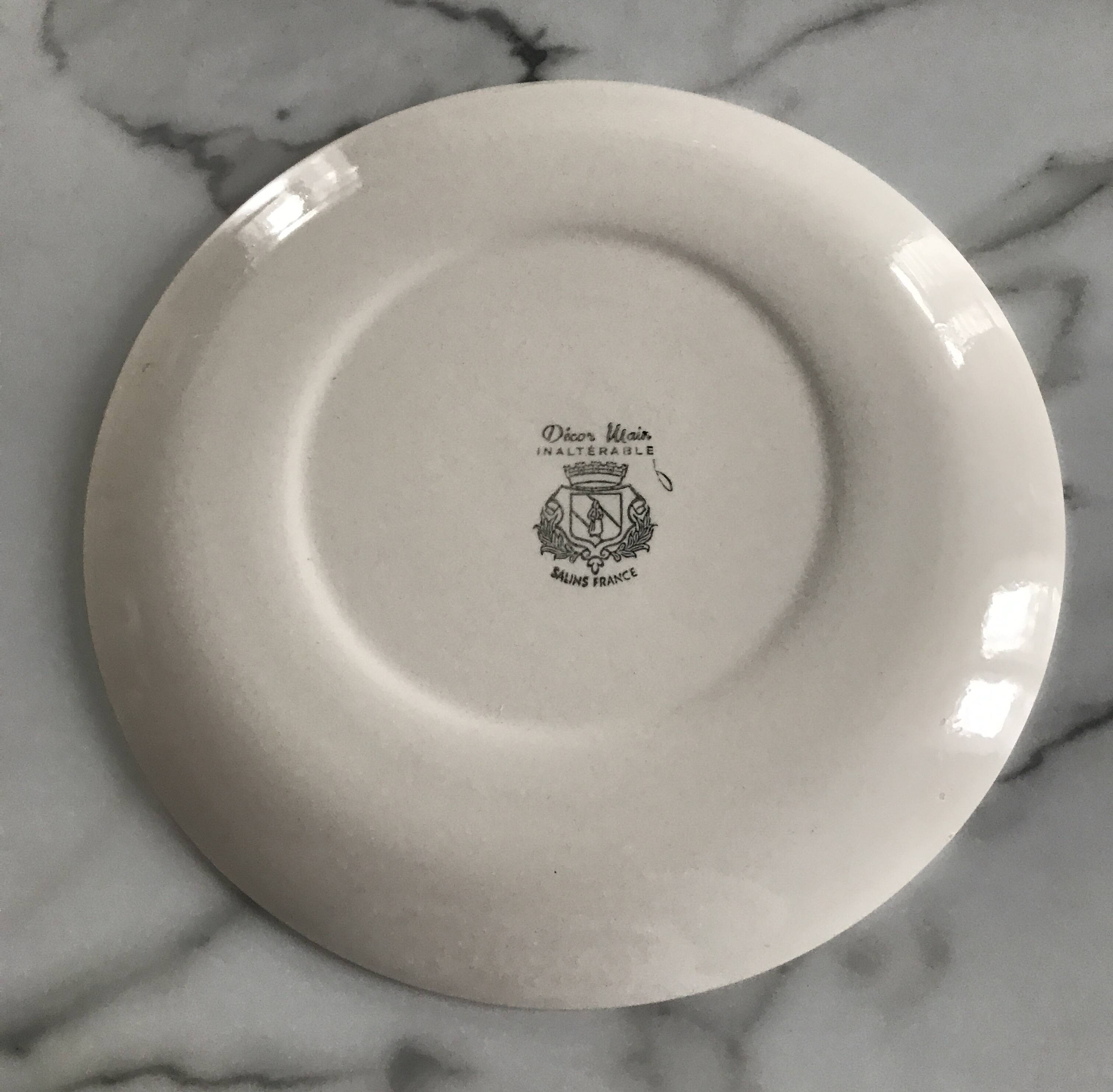 Vintage ceramic plate Salins France