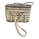 Old Basket Natural Woven Fibre + Wooden Lid Double Handle Wine