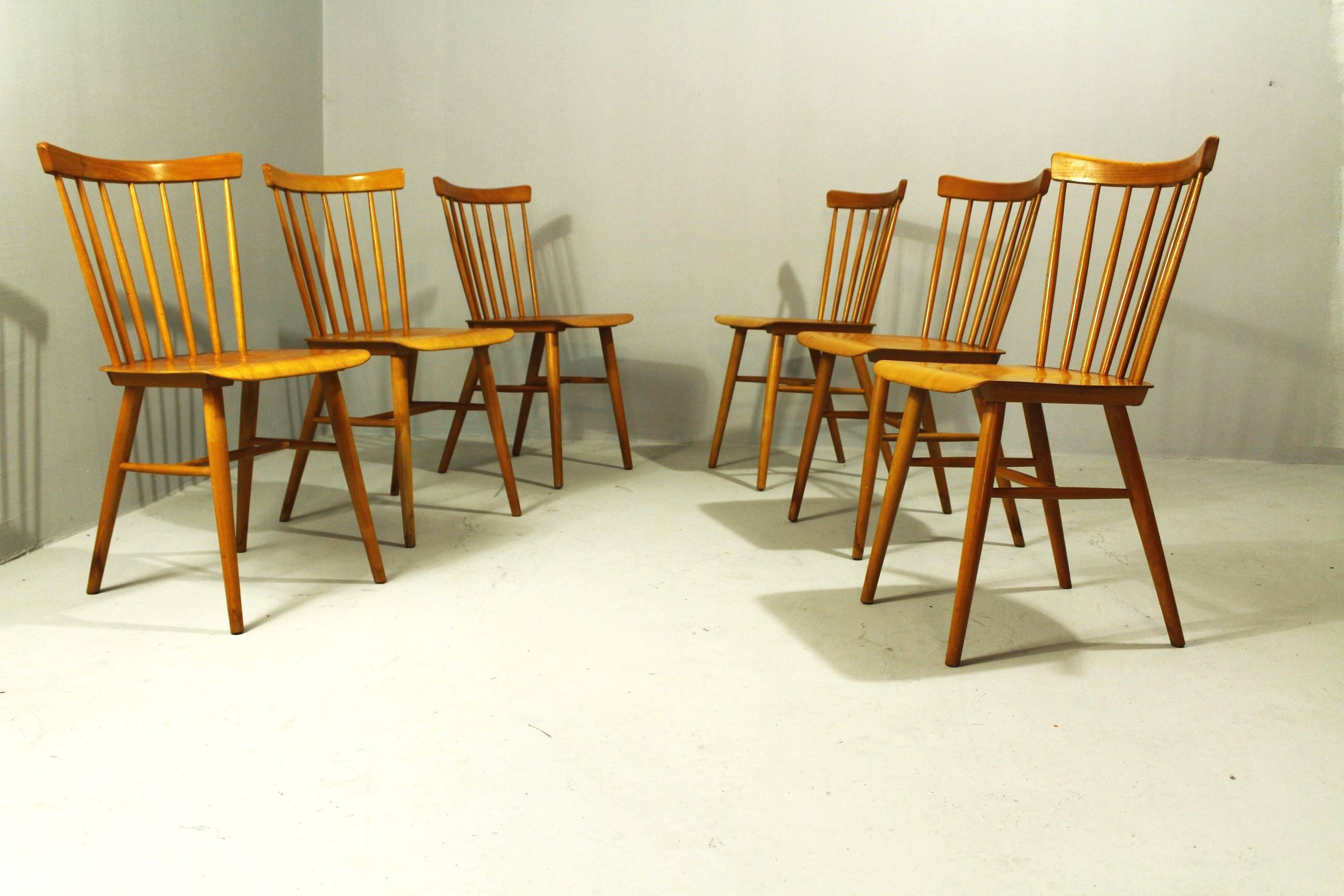 Bistro Chairs from Ton, 1970s, Set of 6