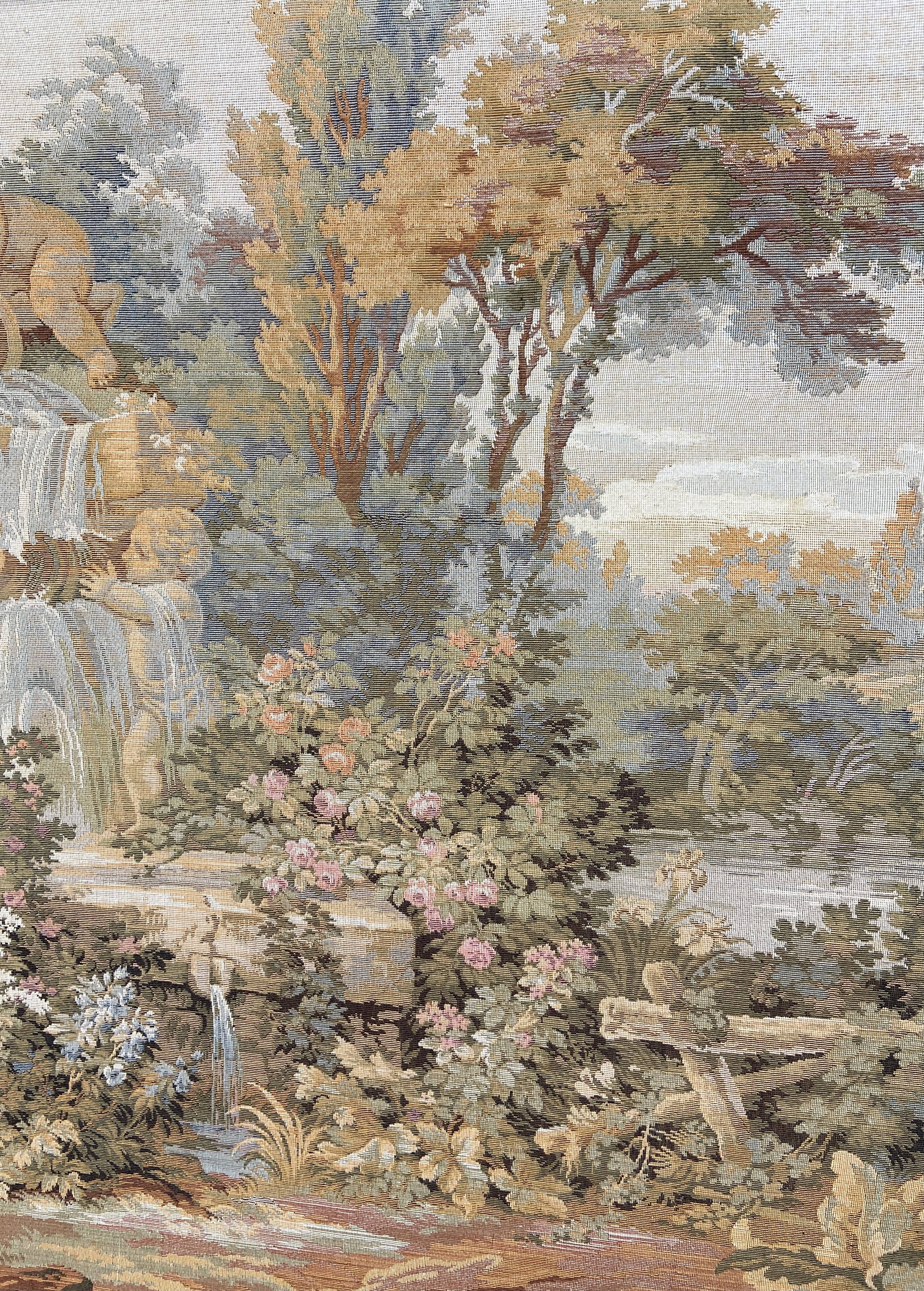 Gobelin French framed wall hanging tapestry AUBUSSON 1950