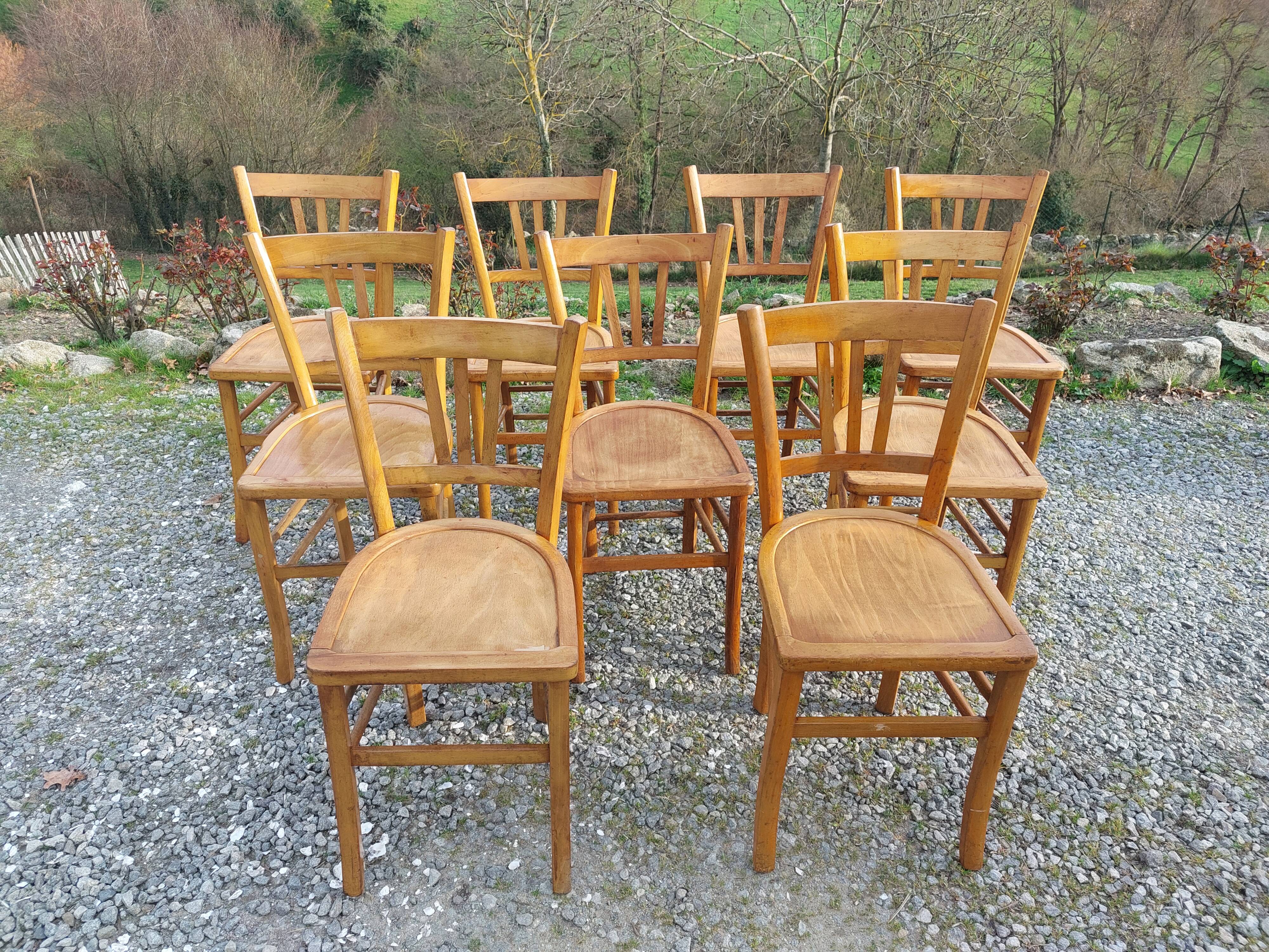 9 wooden bistro chairs, Luterma style