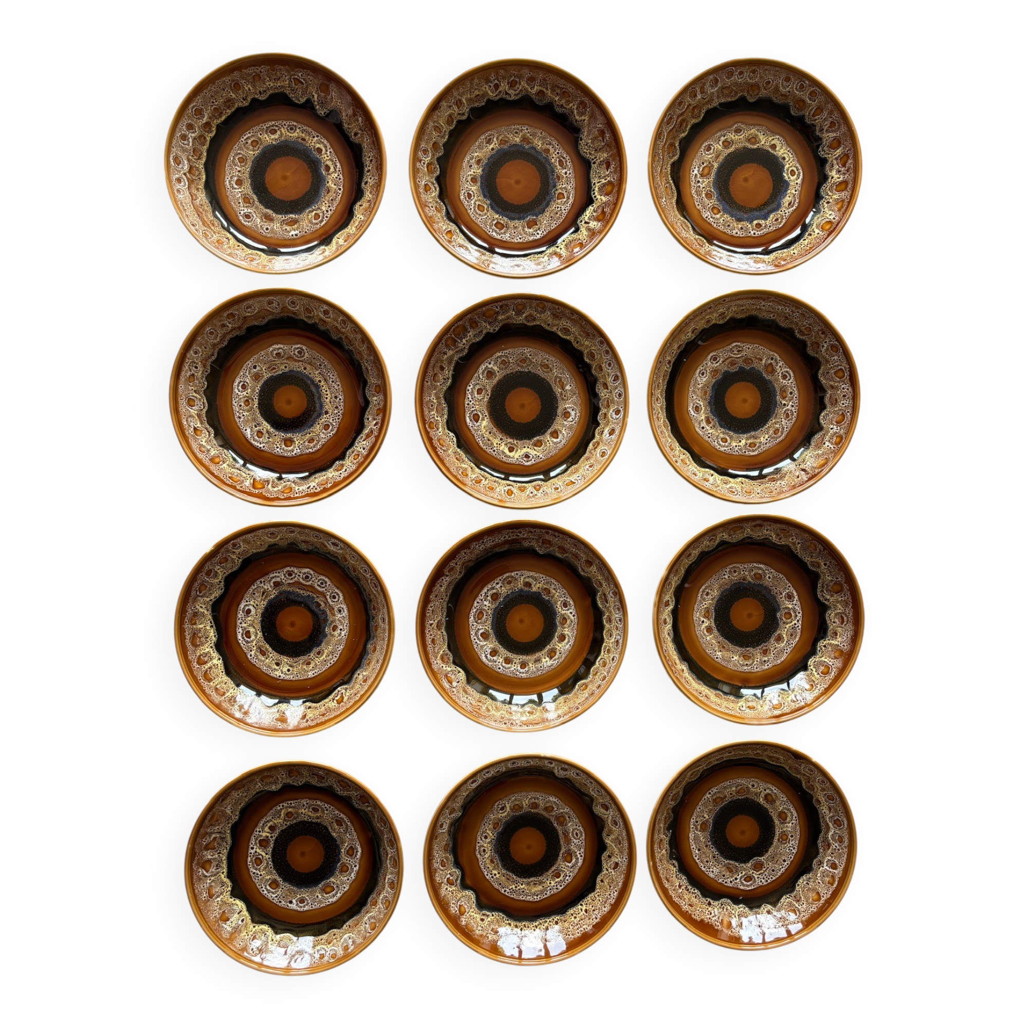 Set of 12 deep plates Sarreguemines model Hawai