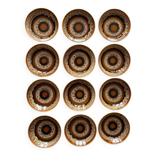 Lot de 12 assiettes creuses Sarreguemines modèle Hawai