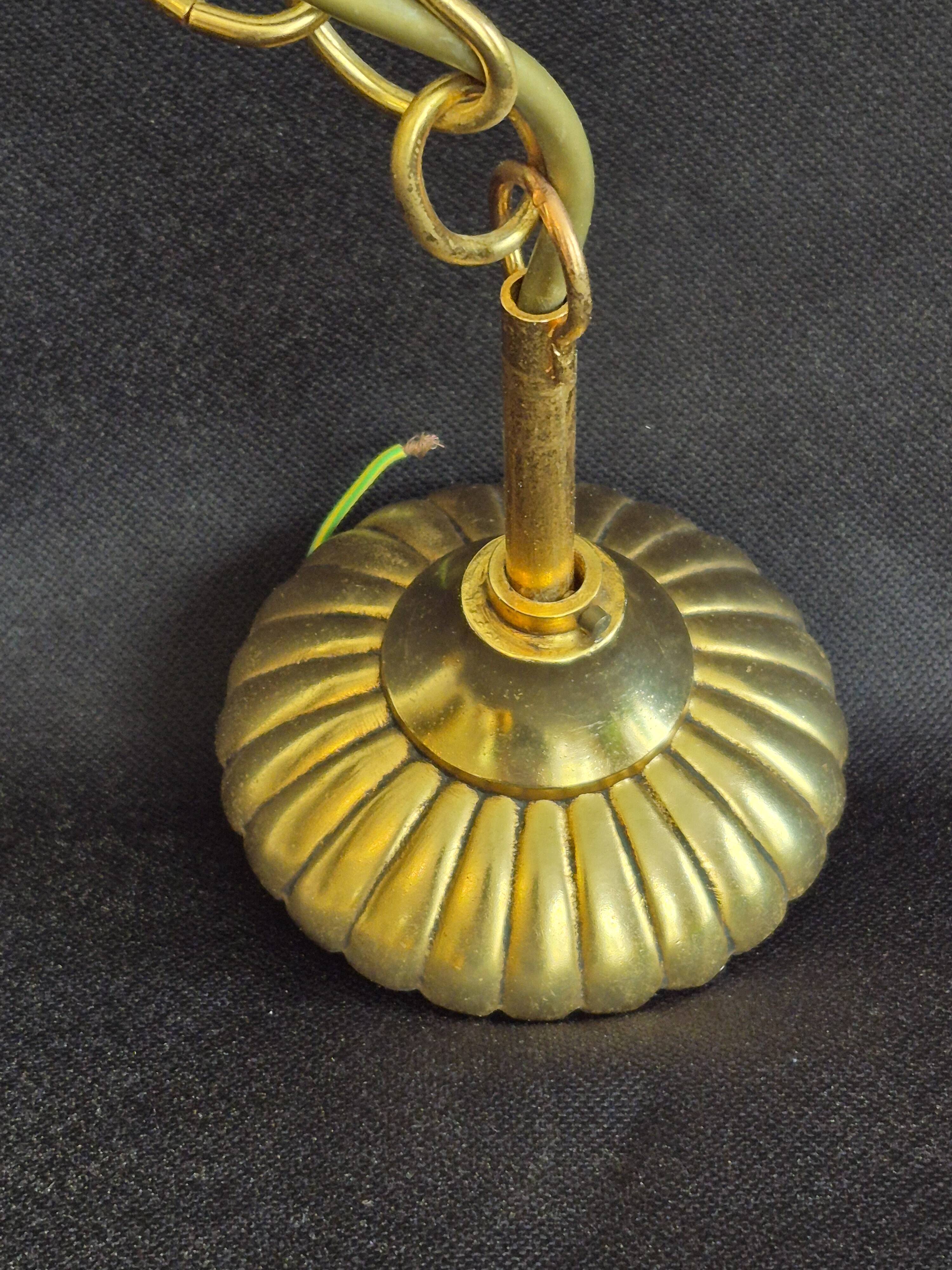 Hollywood Regency vintage gold palm chandelier 3 lights Hans Kögl style A666