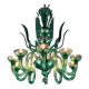 Venetian chandelier in emerald murano glass 10 arms of light