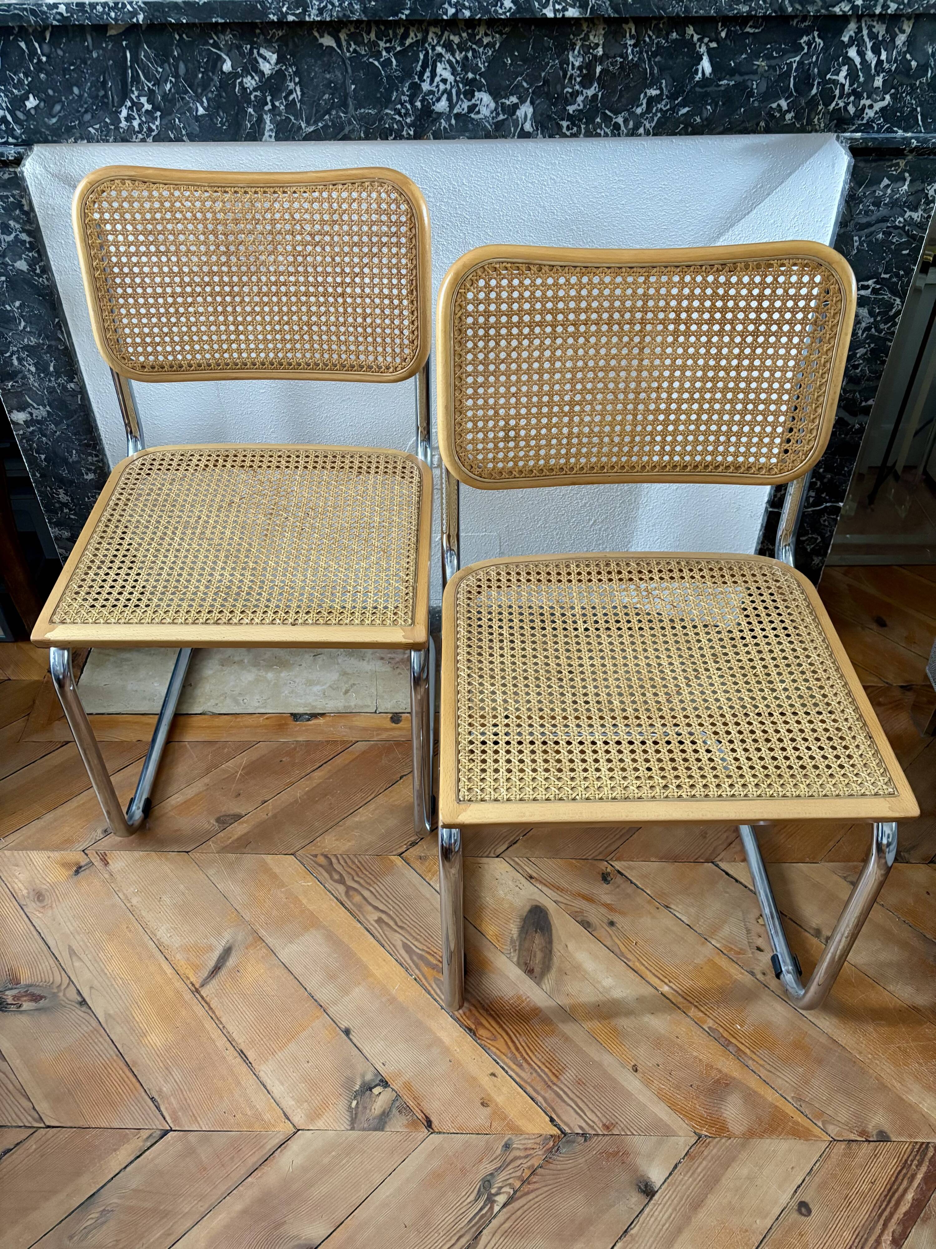 Pair of Cesca Italy caned chairs 1970