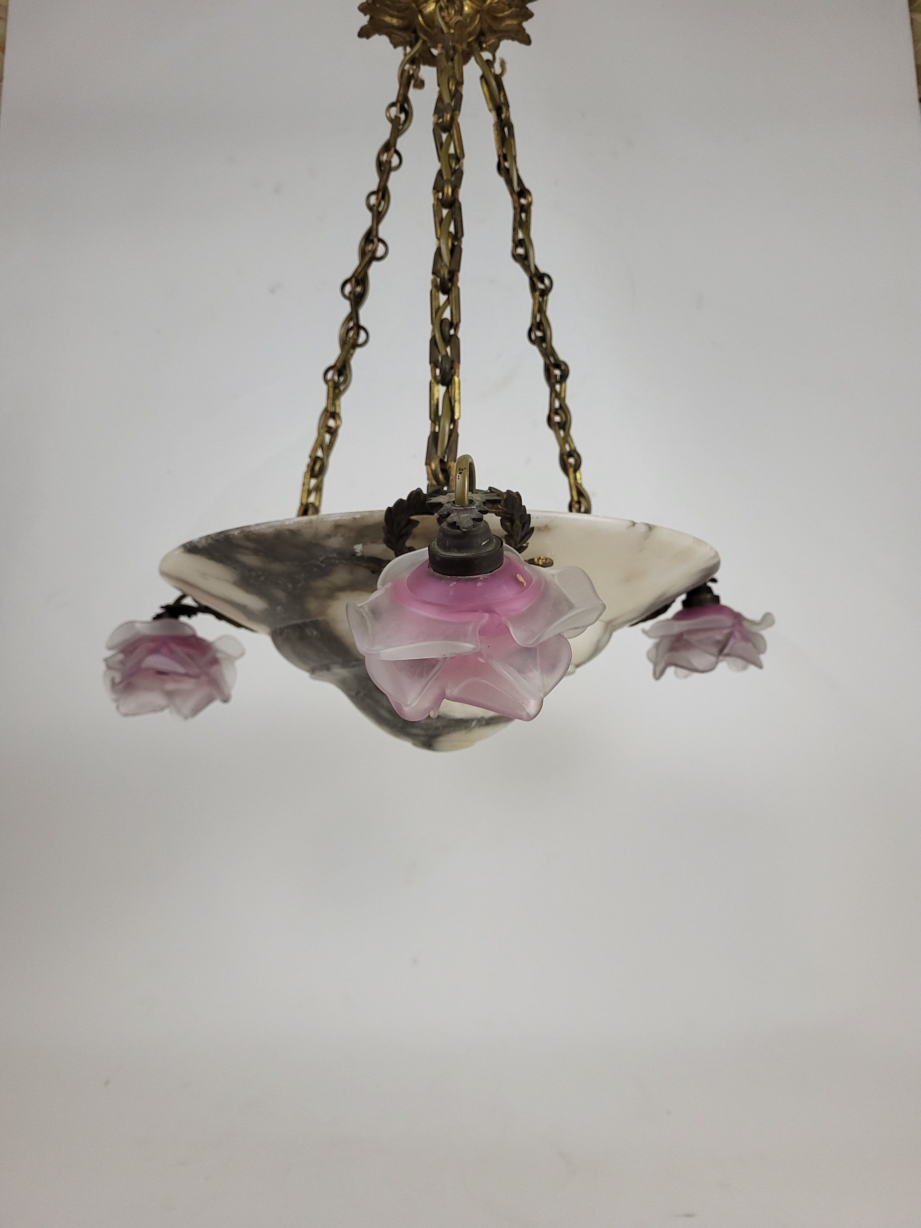 Art deco marble pendant chandelier