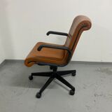 Fauteuil en cuir Cognac Richard Sapper édition Knoll