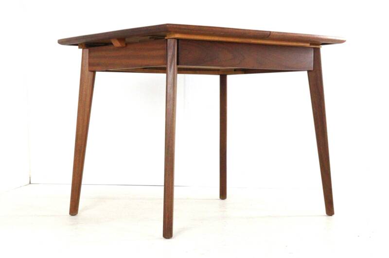Table à manger rectangulaire extensible en teck - design néerlandais mid-century moderne