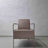 2 vintage nude leather "Cinema" easy chairs by Gunilla Allard for Lammhults | 1990s