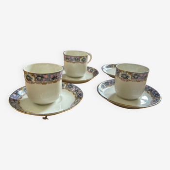 Set of 3 Limoges coffee cups