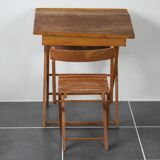 Folding children's desk and chair set