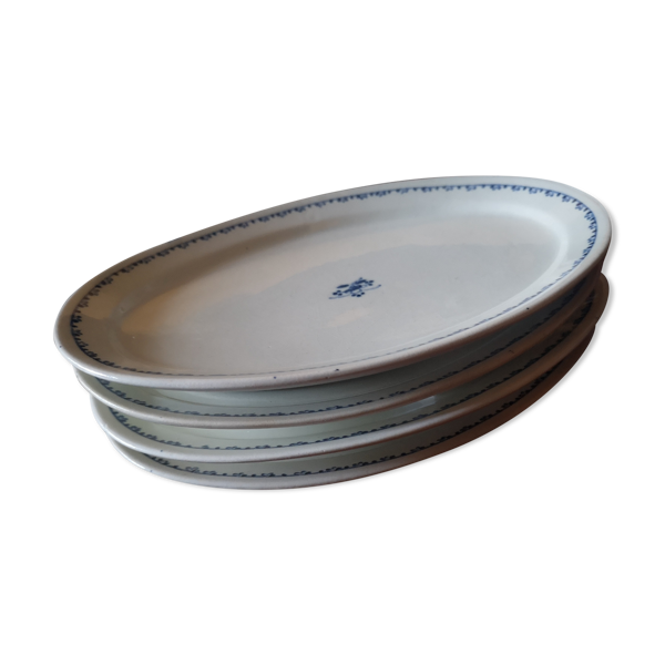 Set de 4 plats de service porcelaine Carel Géo Rouard