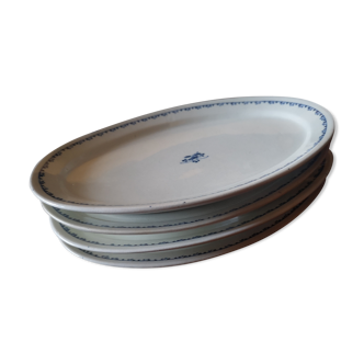 Set de 4 plats de service porcelaine Carel Géo Rouard