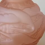 Art Deco pink glass round vase