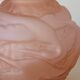 Vase boule en verre rose art déco