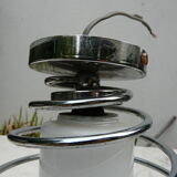 Ceiling light art deco metal chrome and opaline