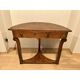 Biedermeier Demi-Lune Console Table in Walnut Veneer & Maple, Austria, 1830s