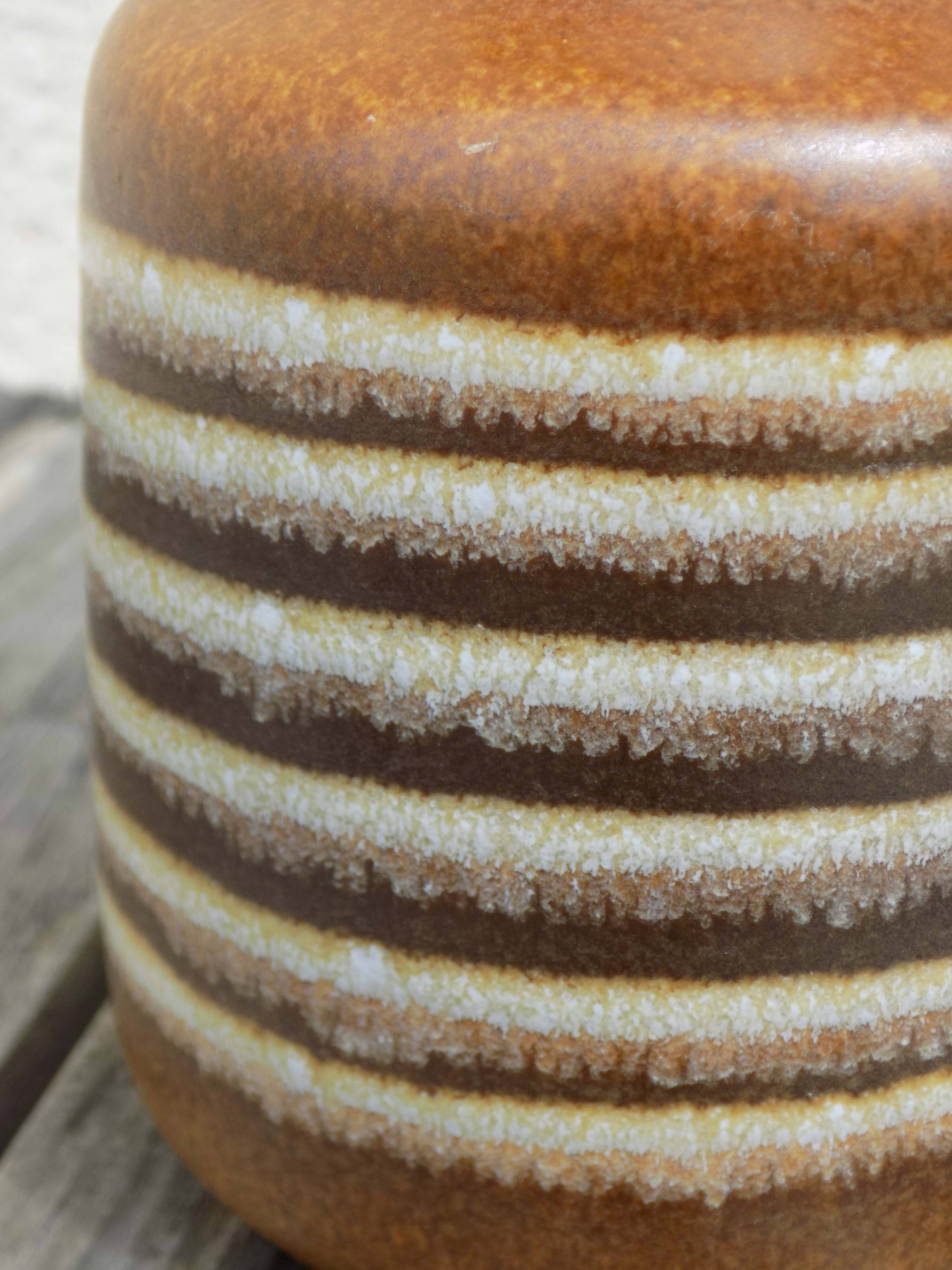 Striped stoneware vase