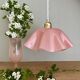 Vintage lampshade pendant light in pink opaline