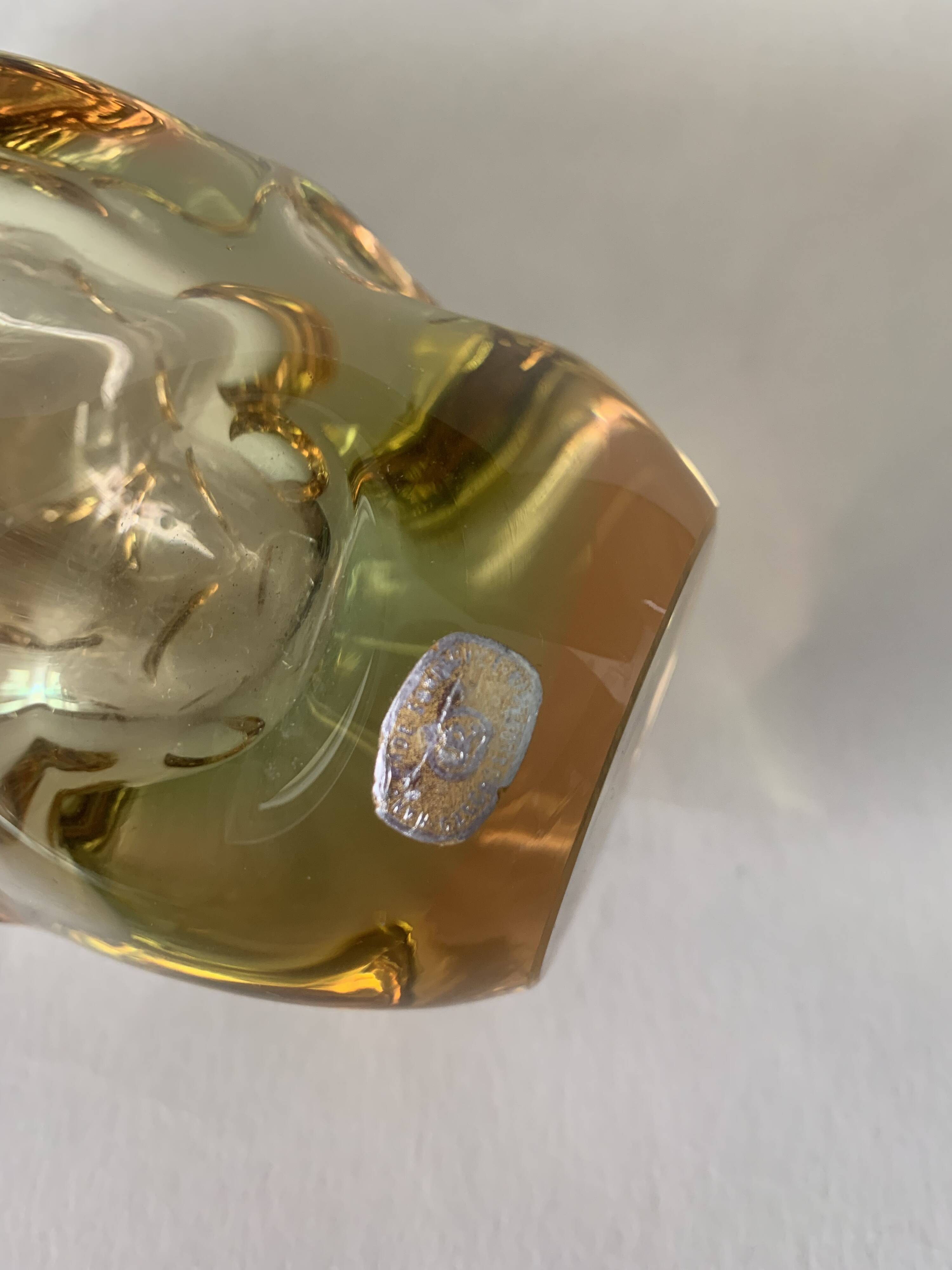 Vintage Czech Glass Vase by Jan Beranek for Skrdlovice, 1960s