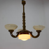 Lustre en bois Art Déco, années 1930