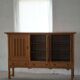 Brutalist oak sideboard, mid-century Danish design, Kjærnulf style, 1960s.