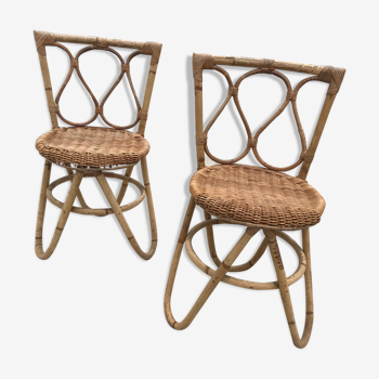 Chaises en rotin