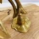 3-armed candlestick, brass flower bouquet