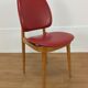 Bureau et chaise Baumann Pégase rouges, pieds compas