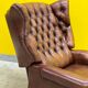 Fauteuil inclinable chesterfield vintage fait main marron