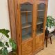Antique marquetry wooden display cabinet