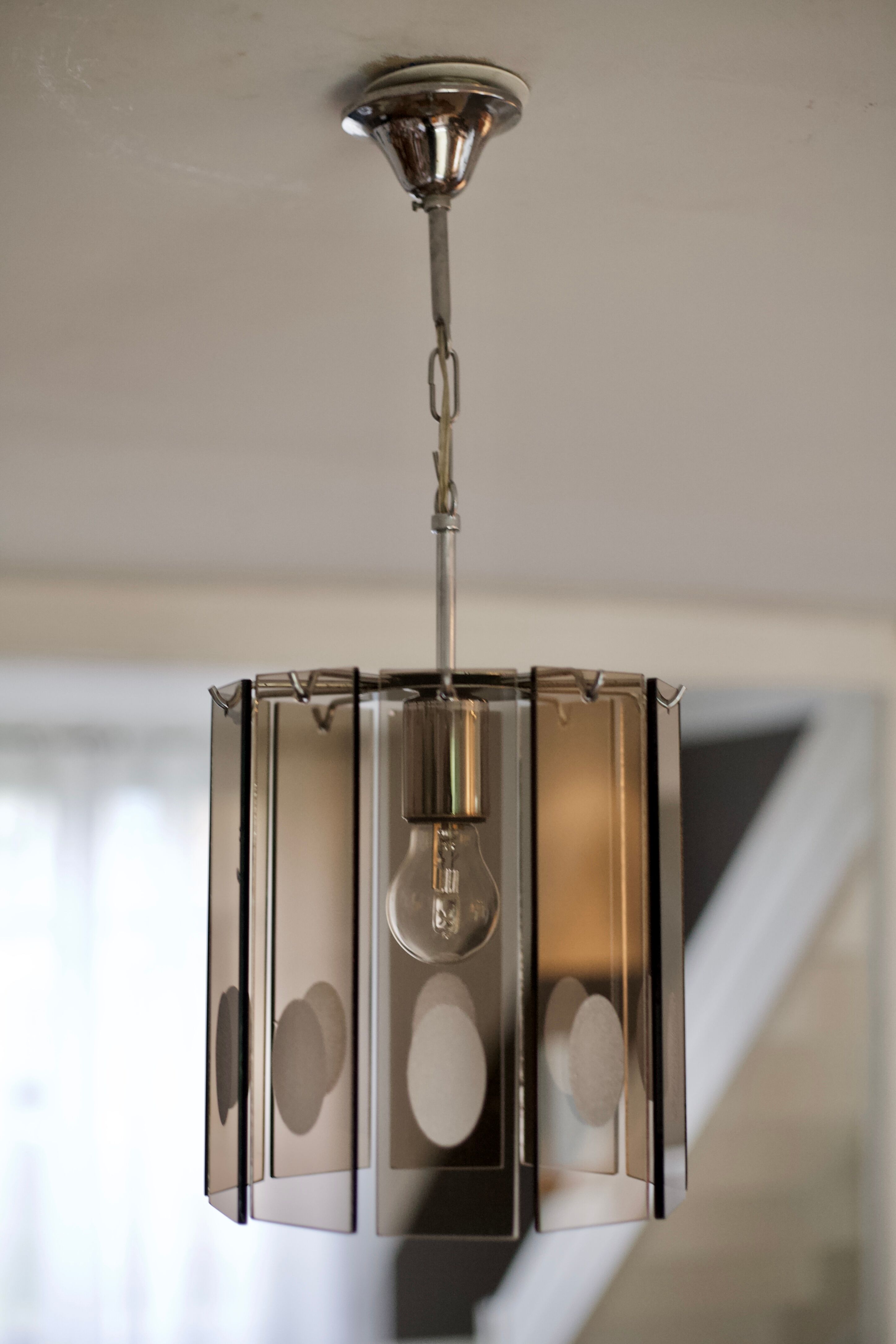 Lustre Gino Vistosi, verre et acier, Italy, circa 1970