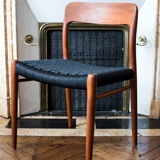 Chaises moller 75 en corde noire