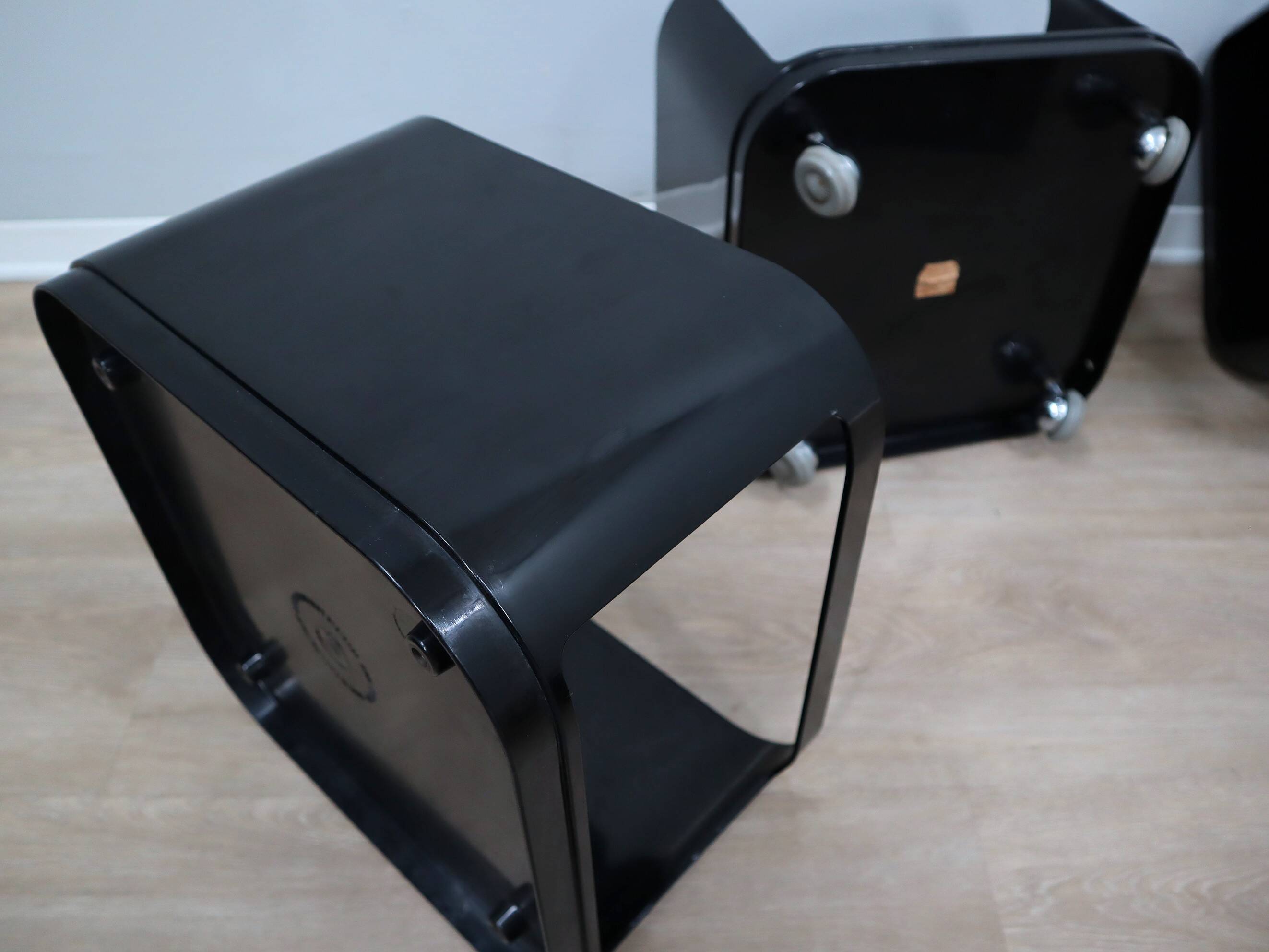 Chariot modulaire vintage noir Kartell Componibili 4970 Anna Castelli des années 1960