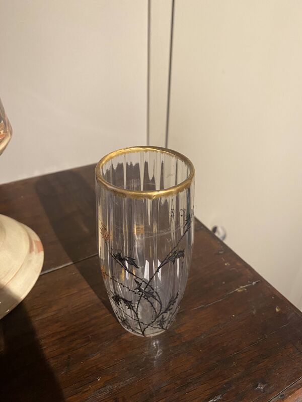 Petit vase émaillé Daum Nancy floral