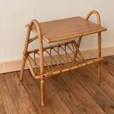 Rattan side table