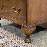 English walnut chest of drawers with drop-down top, 1950s work